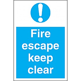 Fire Escape Keep Clear Sign £4 - Signs