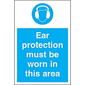 Ear Protection Must Be Worn In This Area Sign &pound;4 - Signs
