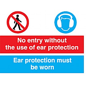 No Entry Without The Use Of Ear Protection Sign £5 - Signs