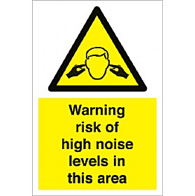 Warning Risk Of High Noise Levels In This Area &pound;4 - Signs