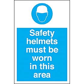 Safety Helmets Must Be Worn In This Area Sign &pound;4 - Signs