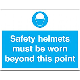 Safety Helmets Must Be Worn Beyond This Point Sign &pound;10 - Signs