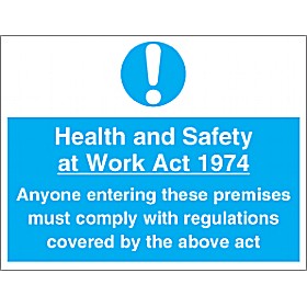 Health And Safety At Work Act 1974 Sign £10 - Signs
