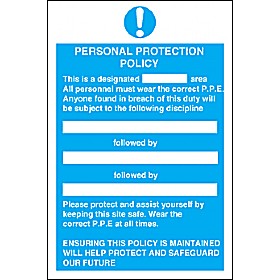 Personal Protection Policy Sign &pound;10 - Signs