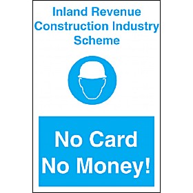 No Card No Money Sign £10 - Signs