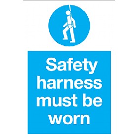 Safety Harness Must Be Worn Sign &pound;4 - Signs