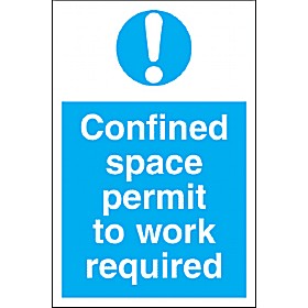 Confined Space Permit To Work Required Sign £4 - Signs