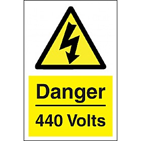 Danger 440 Volts Sign £4 - Signs