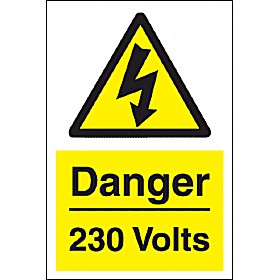 Danger 230 Volts Sign £4 - Signs