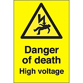 Danger Of Death High Voltage Sign &pound;4 - Signs