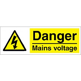 Danger Mains Voltage Sign £1 - Signs