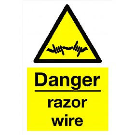 Danger Razor Wire Sign &pound;4 - Signs