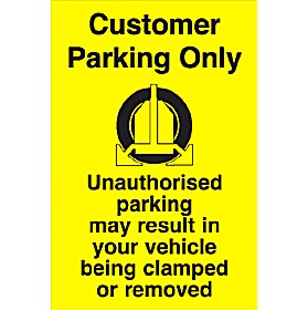 Customer Parking Only Sign &pound;10 - Signs