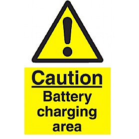 Caution Battery Charging Area Sign £4 - Signs
