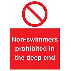 Non-Swimmers Prohibited In The Deep End Sign &pound;9 - Signs