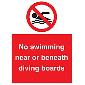 No Swimming Near Or Beneath Diving Boards Sign £9 - Signs
