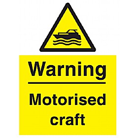 Warning Motorised Craft Sign £9 - Signs
