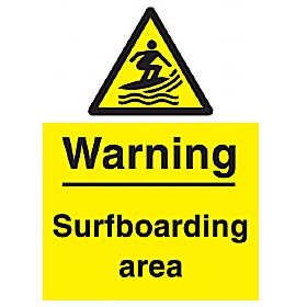 Warning Surfbaording Area Sign £9 - Signs
