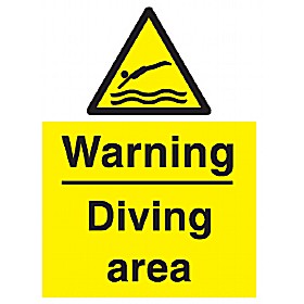 Warning Diving Area Sign £9 - Signs