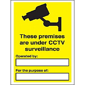 These Premises Are Under Surveillence,Operated By: /For The Purpose Of: £5 - Signs