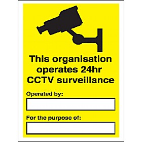 This Organisation Operates 24hr CCTV Surveillance Sign &pound;5 - Signs