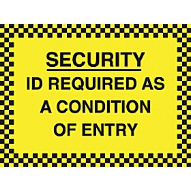Security ID Required As A Condition Of Entry Sign £5 - Signs