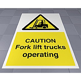 Caution Fork Lift Trucks Operating Floor Sign £25 - Signs