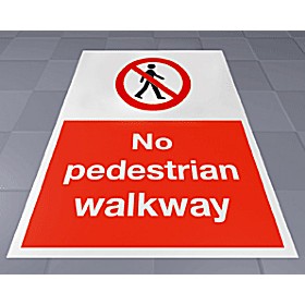 No Pedestrian Walkway Floor Sign £25 - Signs