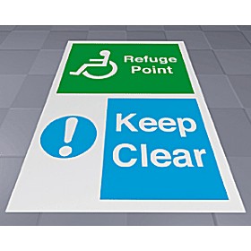 Refuge Point/Keep Clear Floor Sign £25 - Signs