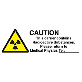 Caution This Carrier Contains Radioactive Substances…Sign £3 - Signs