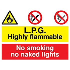 L.P.G. Highly Flammable No Smoking No Naked Lights Sign £10 - Signs