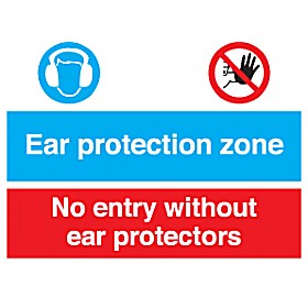 Ear Protection Zone No Entry Without Ear Protectors Sign £5 - Signs