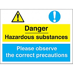 Danger Hazardous Substances Please Observe The Correct Precautions &pound;5 - Signs