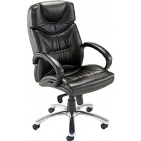Nevada Leather Faced Manager Chair Black &pound;202 - Office Furniture