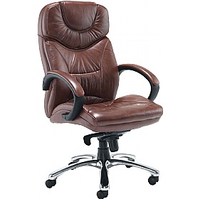 Nevada Leather Faced Manager Chair Brown &pound;202 - Office Furniture