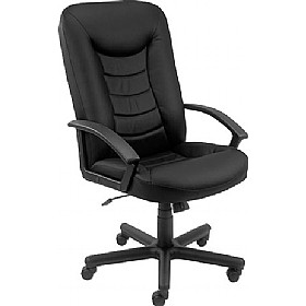 Castor Leather Faced Manager Chair £144 - Office Furniture