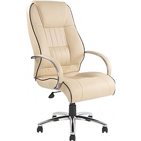 Toulouse Cream Leather Faced Manager Chair £175 - Office Furniture
