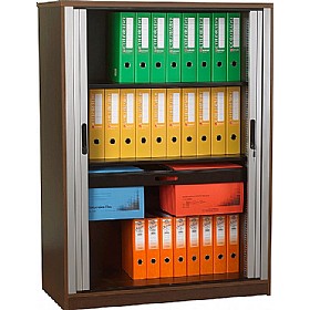 Timeless Wooden Tambour Door System Storage Cupboards &pound;242 - Office Furniture
