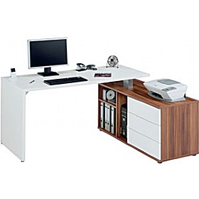 Reflect Workstation Gloss White/Walnut/White &pound;580 - Office Furniture