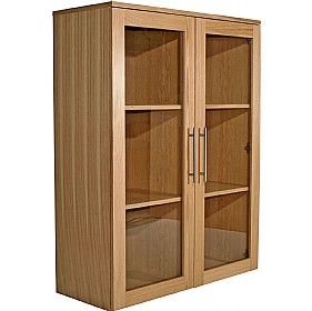 Oakwood Wide Glazed Bookcase £224 - Office Furniture