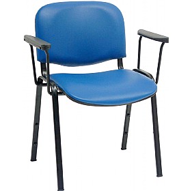 ISO Lexaire Vinyl Conference Armchairs Black Frame (Pack of 4) £60 - Office Furniture