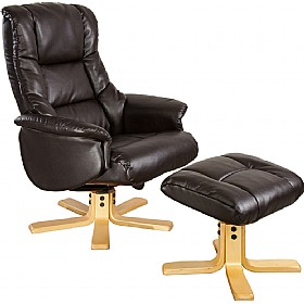 Illinois Leather Recliner Dark Mocha &pound;189 - Office Furniture