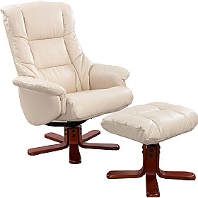 Illinois Leather Recliner Cream &pound;189 - Office Furniture