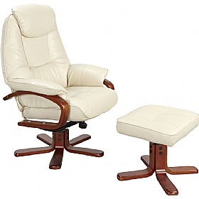 Georgia Leather Recliner Cream &pound;225 - Office Furniture