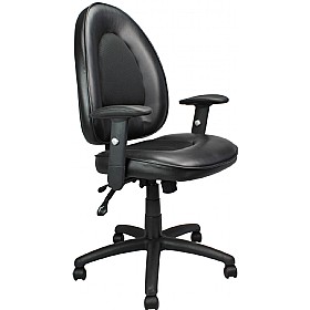 Gulf Mesh & Leather Faced Operator Chair £133 - Office Furniture