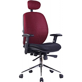 Pacific Mesh High Back Chair Wine £157 - Office Furniture