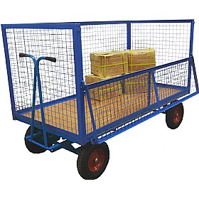 Heavy Duty Wire Mesh Hand Drawn Platform Truck £811 - Materials Handling