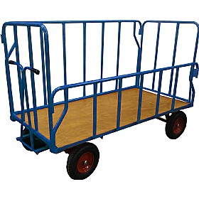 Heavy Duty Tubular Steel Sided Hand Drawn Platform Truck £645 - Materials Handling