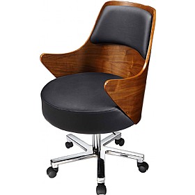 Spectrum Walnut Veneer Swivel Arm Chair &pound;216 - Office Furniture
