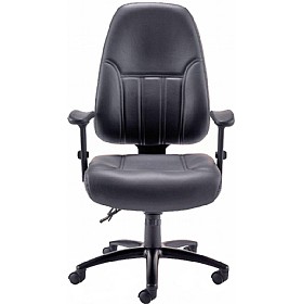 Panther II 24 Hour Leather Faced Manager Chair £244 - Office Furniture